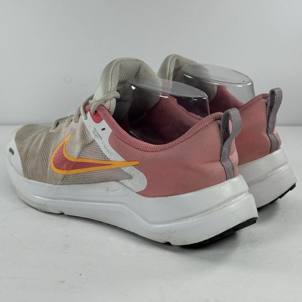 Nike Downshifter 12 Running Shoes White Coral Chalk Orange‎ GS Size 7 DM4194-100